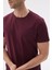 Erkek Bisiklet Yaka Slim Fit Basic Tişört Bordo 5