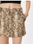 Leopar Desenli Şort Etek Yüksek Bel Mini Boy Cepli 5