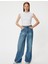 Kolsuz Tişört Drape Detaylı Yuvarlak Yaka Dokulu Slim Fit 2