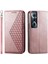 Realme C65 Eşkenar Dörtgen Şekli Günlük Kullanım Için Flip Case El Kayışı Standı Cüzdan (Yurt Dışından) 1