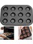 12 Bardak Gri 3 Boyutlu Fırın Tepsisi6/12/24 Delikli Tart Kalıbı Yapışmaz Kıymalı Puding Turta Tepsisi Pişirme Kabı Muffin Kupası Puding Yuvarlak Kalıp Kek Aletleri (Yurt Dışından) 1