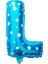 L Harf Mavi Renk Yıldızlı Folyo Balon 26" 65 cm 1
