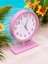 Ahşap Ayaklı Pembe Beyaz Ofis Salon Masa Saati 22*30 cm 1