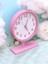 Ahşap Ayaklı Pembe Beyaz Ofis Salon Masa Saati 22*30 cm 3