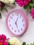Pembe Beyaz Mutfak Çocuk Kız Odası Ofis Salon Duvar Saati Çap 22 cm 1
