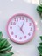 Pembe Beyaz Mutfak Çocuk Kız Odası Ofis Salon Duvar Saati Çap 22 cm 5