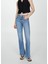 Orta Bel Mid-Rise Düz Kesim Yırtmaçlı Jean 1