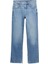 Orta Bel Mid-Rise Düz Kesim Yırtmaçlı Jean 6