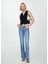 Orta Bel Mid-Rise Düz Kesim Yırtmaçlı Jean 2