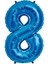 8 Rakam Mavi Folyo Balon 34 Inç 76-82 Cm 1