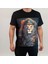 Aslan Baskılı Siyah Erkek T-Shirt, Siyah Erkek Tişört, Süprem Erkek Bol Kesim Tişört 1