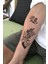 Gül ve Silah Dövmesi Geçici Dövme Unisex Tattoo 1