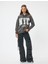 Oversize Kapüşonlu Sweatshirt Kolej Baskılı Şardonlu 2