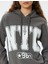 Oversize Kapüşonlu Sweatshirt Kolej Baskılı Şardonlu 5