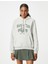 Oversize Sweatshirt Kapüşonlu Kolej Baskılı Kanguru Cepli Şardonlu 3