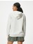 Oversize Sweatshirt Kapüşonlu Kolej Baskılı Kanguru Cepli Şardonlu 4