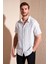 Çizgili % 100 Pamuk Slim Fit Kısa Kollu Gömlek Erkek Gömlek CF23S116097 1