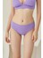 Lila Reps Yüksek Bel Tek Alt Bikini 1
