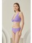 Lila Reps Yüksek Bel Tek Alt Bikini 3