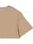 Bej Oversize Basic Kadın Crop Tshirt 2