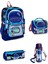 Kids Astronot Desenli Saks Mavi Dört Bölmeli Okul Sırt Çantası 4SET23724 1
