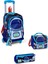 Kids Astronot Desenli Saks Mavi Dört Bölmeli Çekçekli Okul Sırt Çantası 3SET23924 1