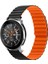 Samsung Galaxy Watch Active 2 44MM Uyumlu Krd-52 Kordon - Siyah-Turuncu 1