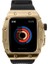 Apple Watch 44MM Uyumlu Krd-65 Kordon - Siyah-Gold 2