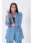 Bebe Mavi Kolları Düğme Toparlamalı Keten Ceket 01051361.449 3