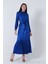 Saks Yakası ve Kolları Taşlı Kuşaklı Tesettür Elbise 4593281.26 3