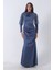 Indigo Yaka Seyyar Şal Ayrobin Eklemeli Tesettür Abiye 6502477.98 2