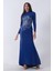 Saks Üzeri Çiçek Desen Boncuk Taş Işlemeli Tesettür Abiye 6502487.26 1