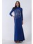 Saks Üzeri Çiçek Desen Boncuk Taş Işlemeli Tesettür Abiye 6502487.26 2