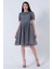 Gri Midi Boy Kısa Yuvarlak Yaka Simli Tül Abiye Elbise 6502459.06 1