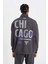Fit ErkekKoyu Gri Lisanslı NBA Chicago Bulls Oversize Fit Dik Yaka Fermuarlı Kalın Sweatshirt C9261AX24AU 5