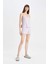 Pijama Takımı Ribana Askılı Pijama Üstü Esnek Belli Şortlu Pijama Altı-Fall in Love C7996AX24HS 3