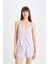 Pijama Takımı Ribana Askılı Pijama Üstü Esnek Belli Şortlu Pijama Altı-Fall in Love C7996AX24HS 4
