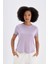 Fit Crop Bisiklet Yaka Sporcu Modal Kısa Kollu Tişört D1280AX24HS 4
