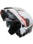 B700 B-Shock Çene Açılır Vizörlü Kask Beyaz/Kırmızı 2