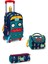 Kids Lacivert Civit Robot Desenli Üç Bölmeli Çekçekli Okul Sırt Çantası 3'lü Set 3SET23380 1