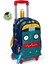 Kids Lacivert Civit Robot Desenli Üç Bölmeli Çekçekli Okul Sırt Çantası 3'lü Set 3SET23380 2