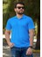 Erkek Turkuaz Petek Tam Esnek Likralı Rahat Ribana Kol Polo Yaka T-Shirt 24EPLYSNSP 1