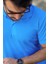 Erkek Turkuaz Petek Tam Esnek Likralı Rahat Ribana Kol Polo Yaka T-Shirt 24EPLYSNSP 3