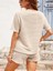 Kadın Kısa Kollu Bisiklet Yaka Alt ve Üst Waffle Ikili Takım 4