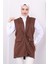 Kahverengi Zincir Detaylı Yelek 1