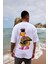 Erkek Duck Baskılı %100 Pamuk Oversize T-Shirt 1