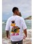 Erkek Duck Baskılı %100 Pamuk Oversize T-Shirt 4