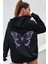 Unisex Butterfly Baskılı Sweatshirt Kp-Beyaz-Eflatun 1