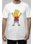 Yorgun Neşeli Bart Simpson Baskılı Tişört, Erkek-Kadın Simpsons Baskılı T-Shirt 1