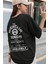 Unisex Siyah Mountain Baskılı Oversize Bisiklet Yaka T-Shirt 2